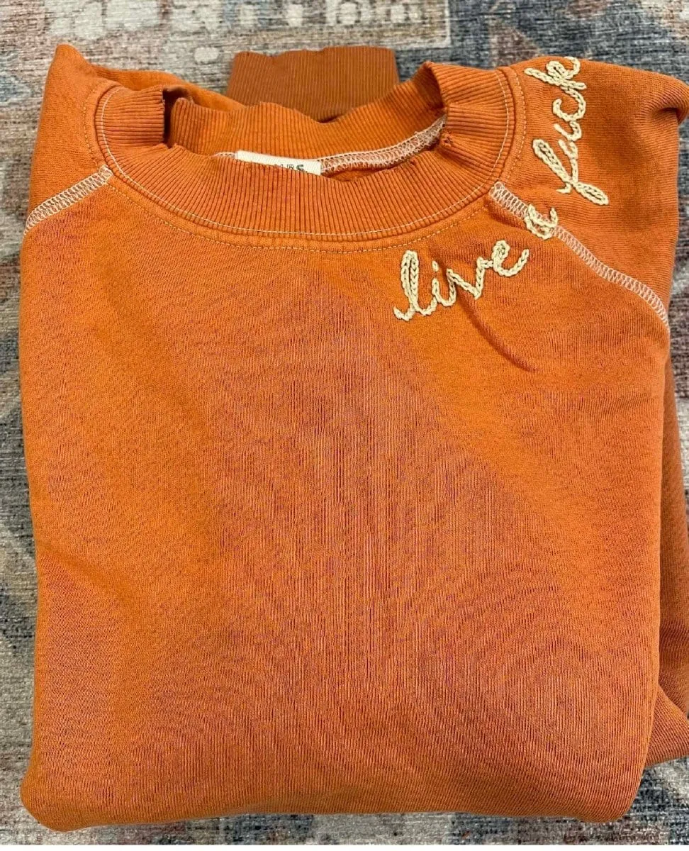 Live a Fuck Yes Life Orange Sweatshirt