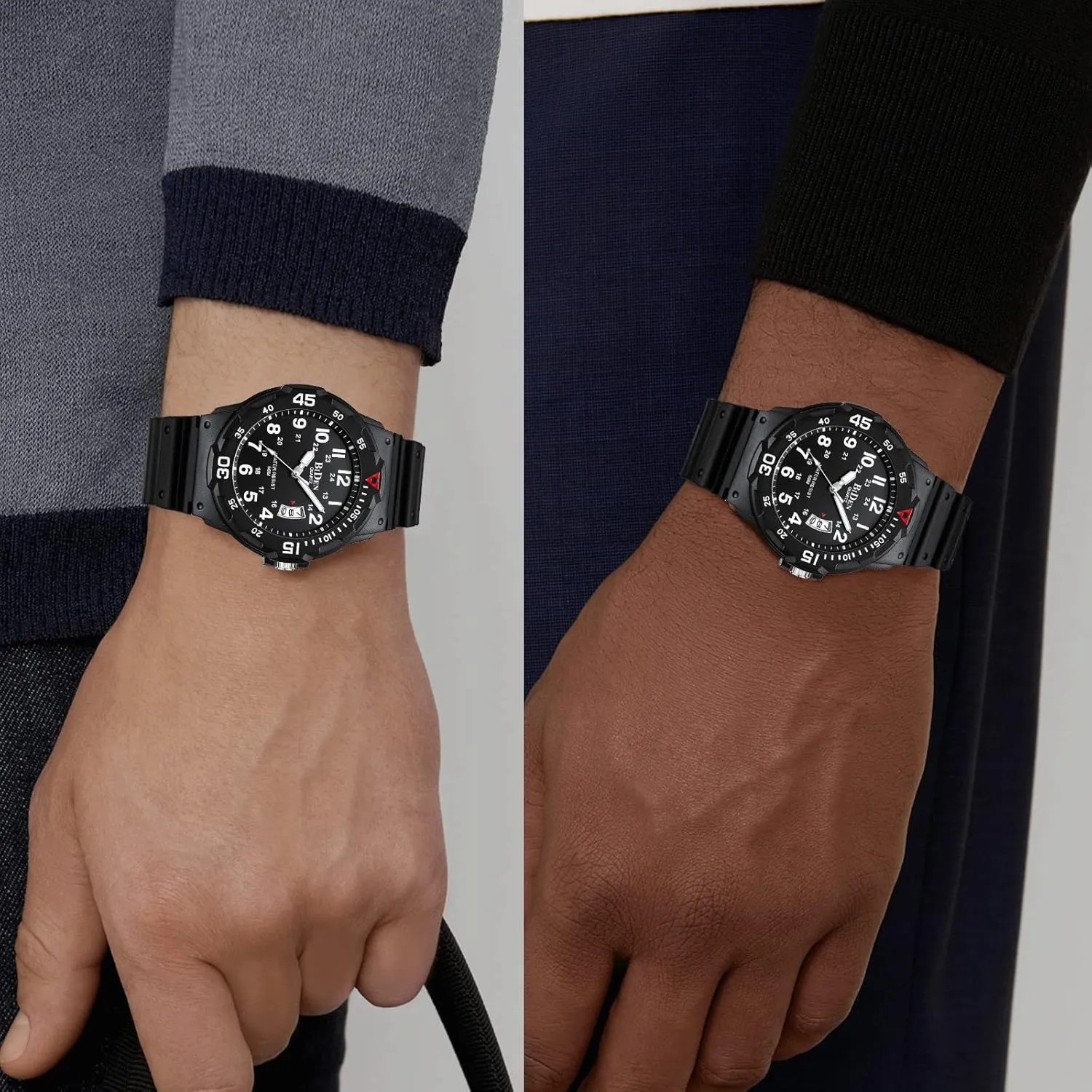 LN LENQIN Mens Watches Stainless Steel Waterproof Analog Quartz Watch for Men with Date Luminous Fashion Wristwatch