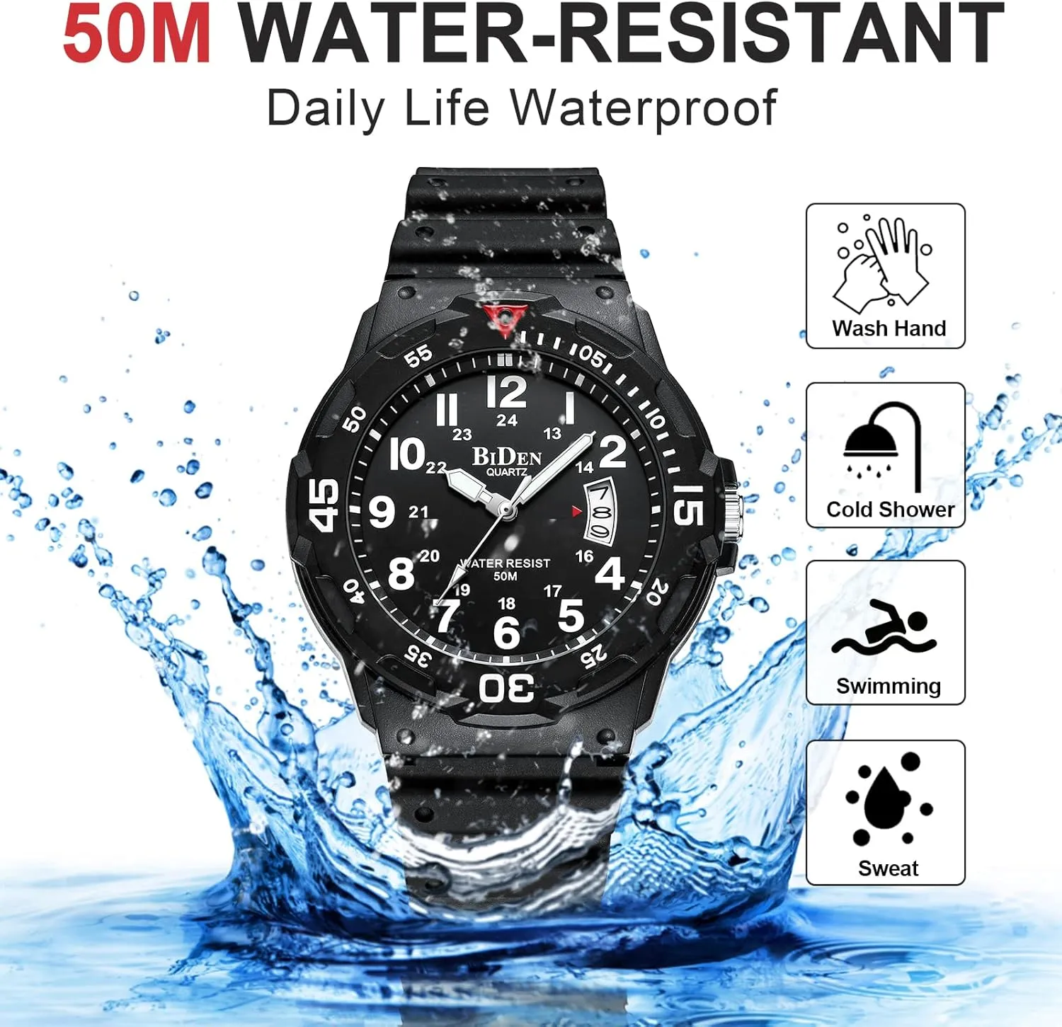 LN LENQIN Mens Watches Stainless Steel Waterproof Analog Quartz Watch for Men with Date Luminous Fashion Wristwatch
