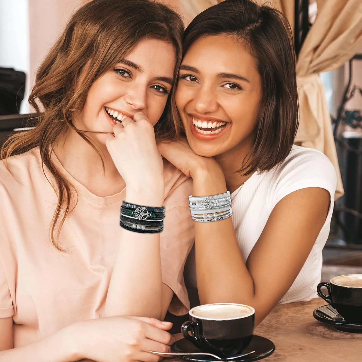 Long tiantian Western Bracelets for Women Boho Leather Wrap Bracelets Turquoise Beaded Bracelet Western Jewelry Country Concert Outfits