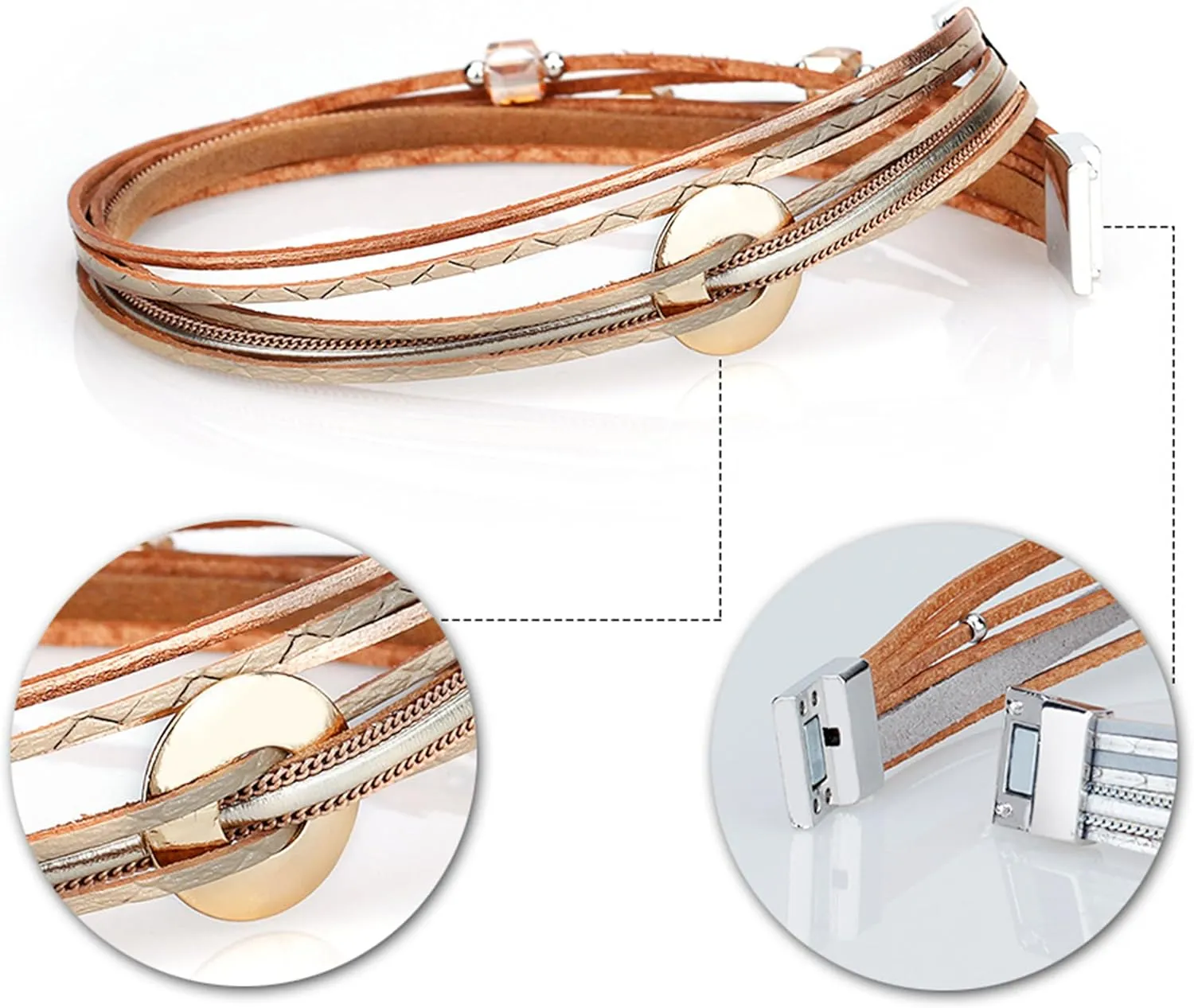 Long tiantian Western Bracelets for Women Boho Leather Wrap Bracelets Turquoise Beaded Bracelet Western Jewelry Country Concert Outfits