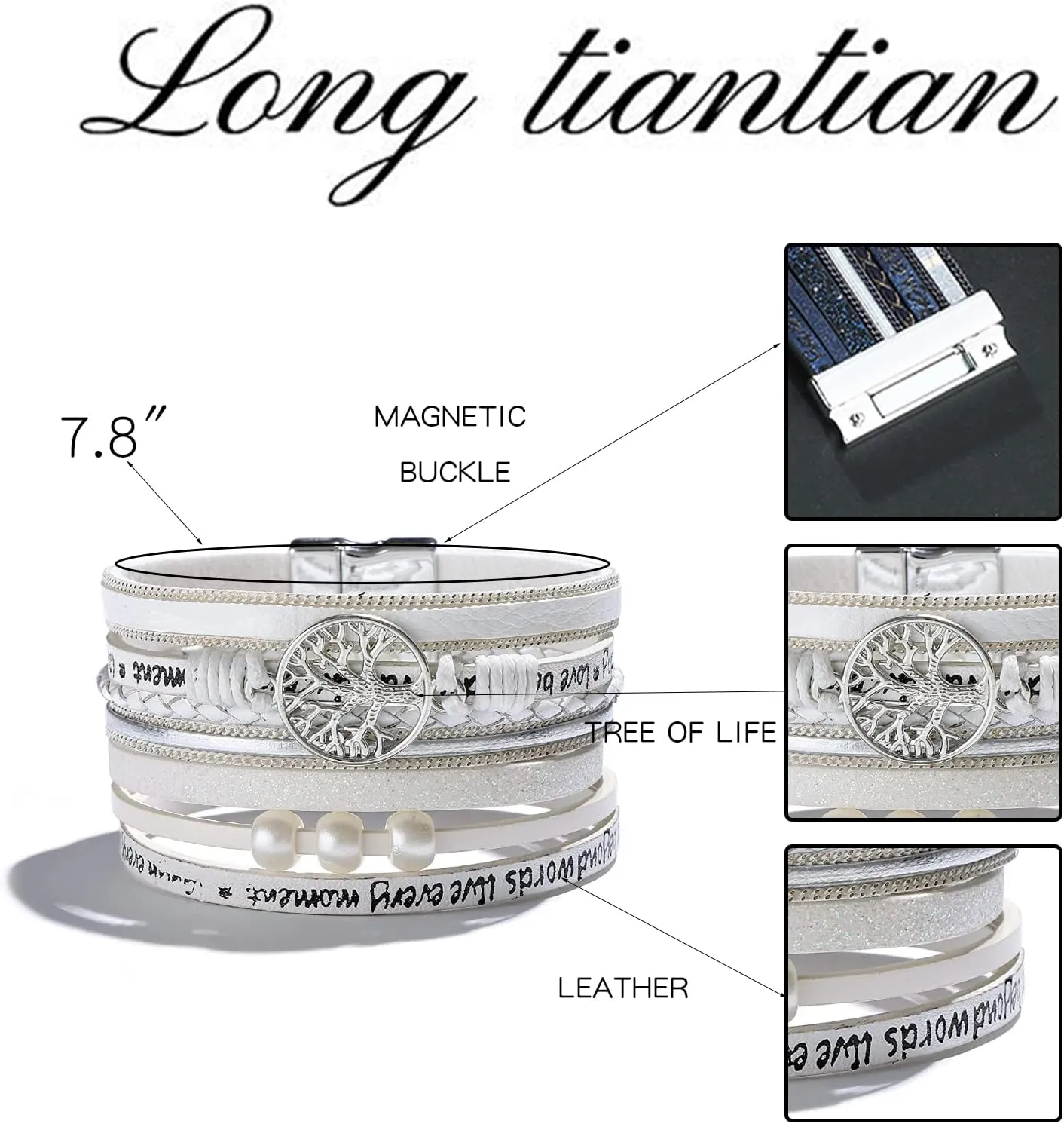 Long tiantian Western Bracelets for Women Boho Leather Wrap Bracelets Turquoise Beaded Bracelet Western Jewelry Country Concert Outfits