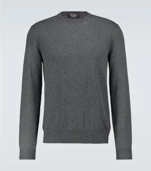 Loro Piana Children's Cashmere Crew Neck Sweater, Gray