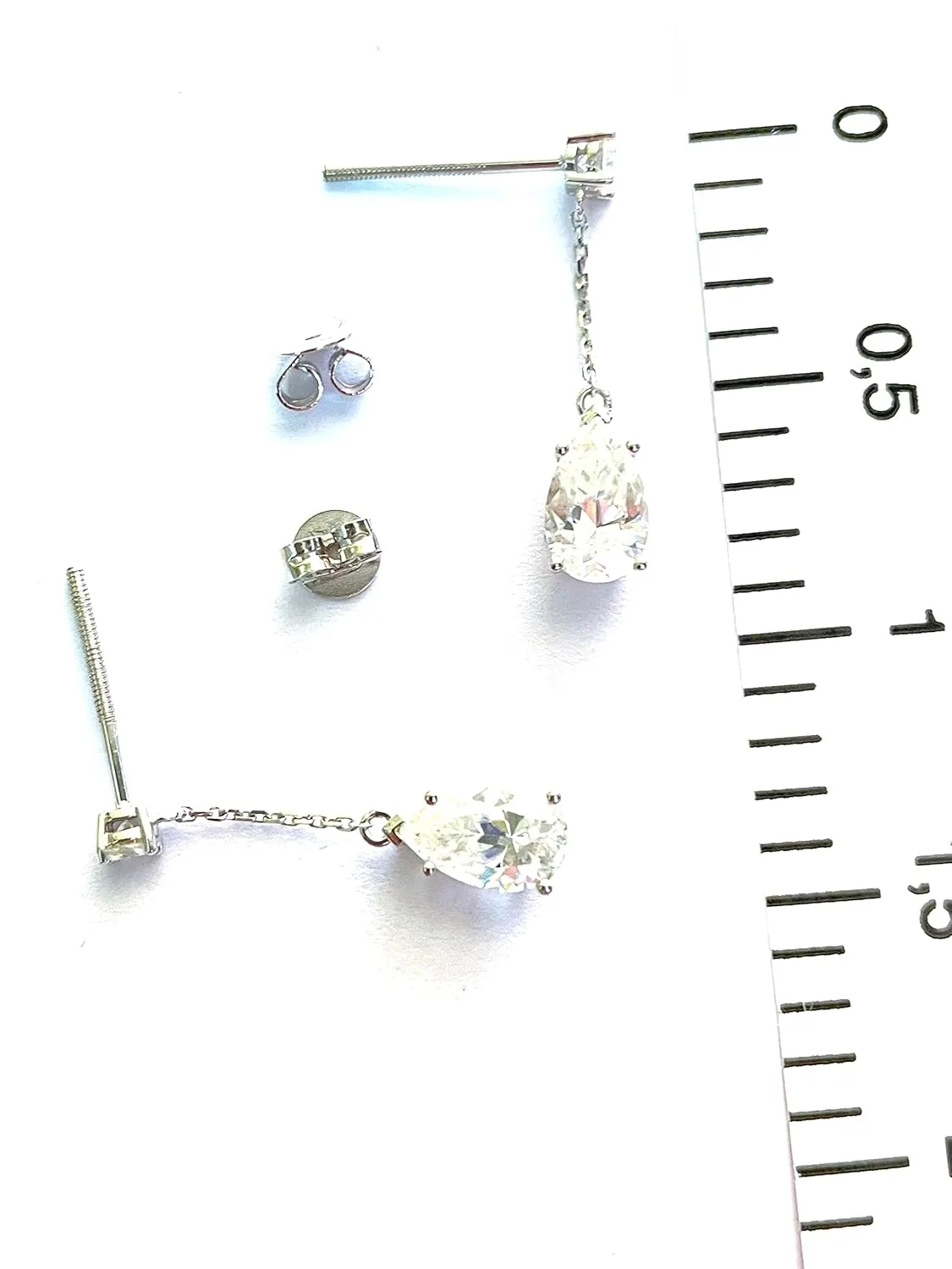 Luxurious Solid 18kt White Gold 2ct Diamond Earrings for women 7x10mm Diamond Jewelry 2 carat Pear Shaped Diamond Solitaire Drop Earrings Her Mothers day Designer Handmade Jewellery GRA Certified