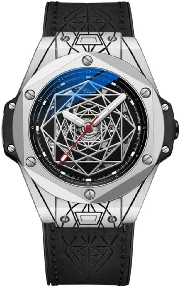 Luxury Transparent Skeleton Mechanical Automatic Watches for Men Water Proof Leather