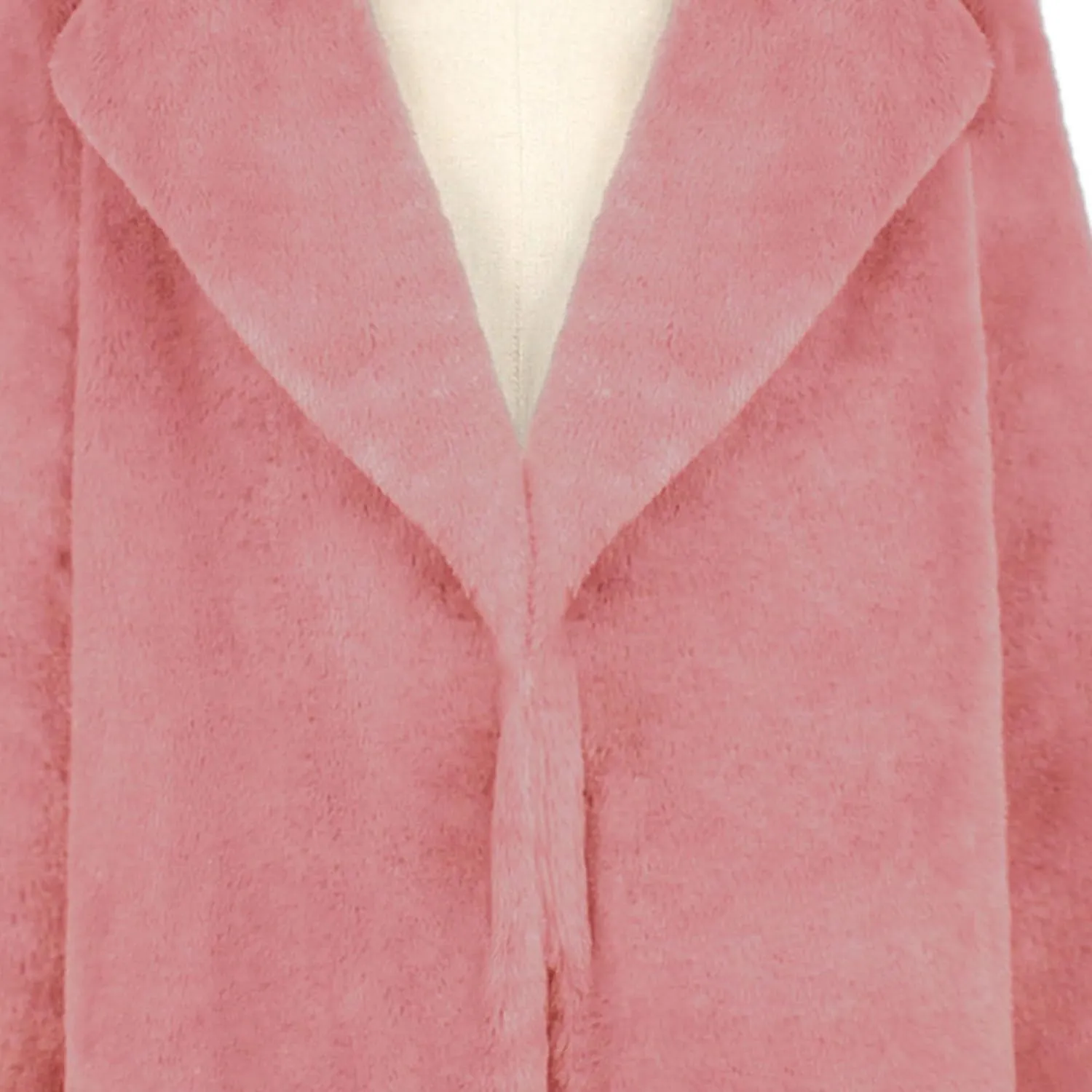 Maiyifu-GJ Women's Winter Coat Overcoat Fleece Lapel Open Front Long Cardigan Jackets Faux Fur Trench Coat Outerwear