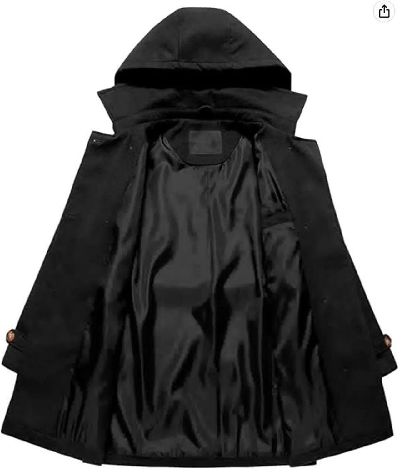 Maiyifu-GJ Women's Winter Overcoat Notched Lapel Collar Double Breasted Trench Coat Mid Long Wool Blend Coat Jackets