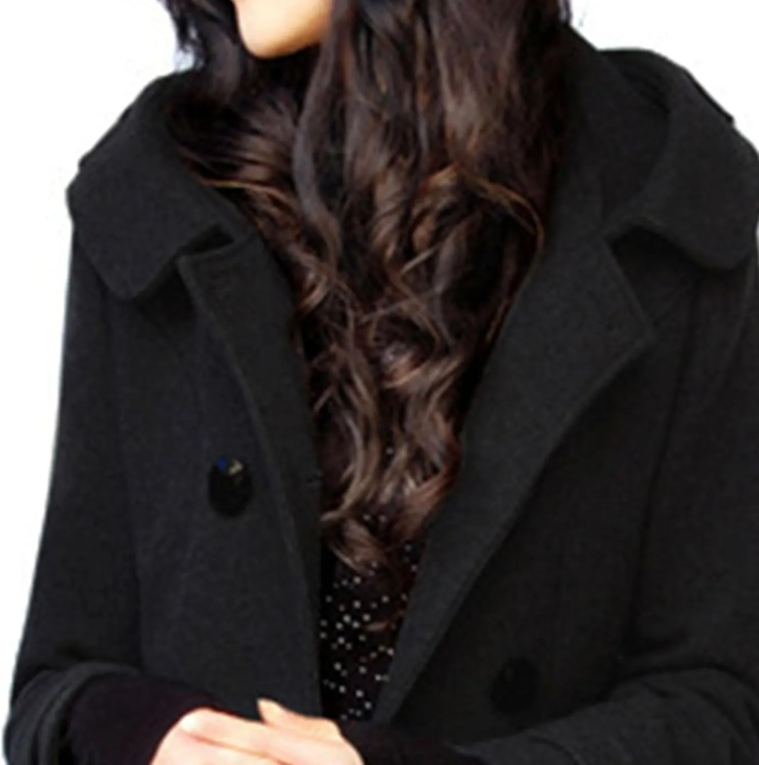 Maiyifu-GJ Womens Winter Wool Overcoat Double Breasted Wool Blend Trench Coat Mid Long Jacket Outerwear with Hood