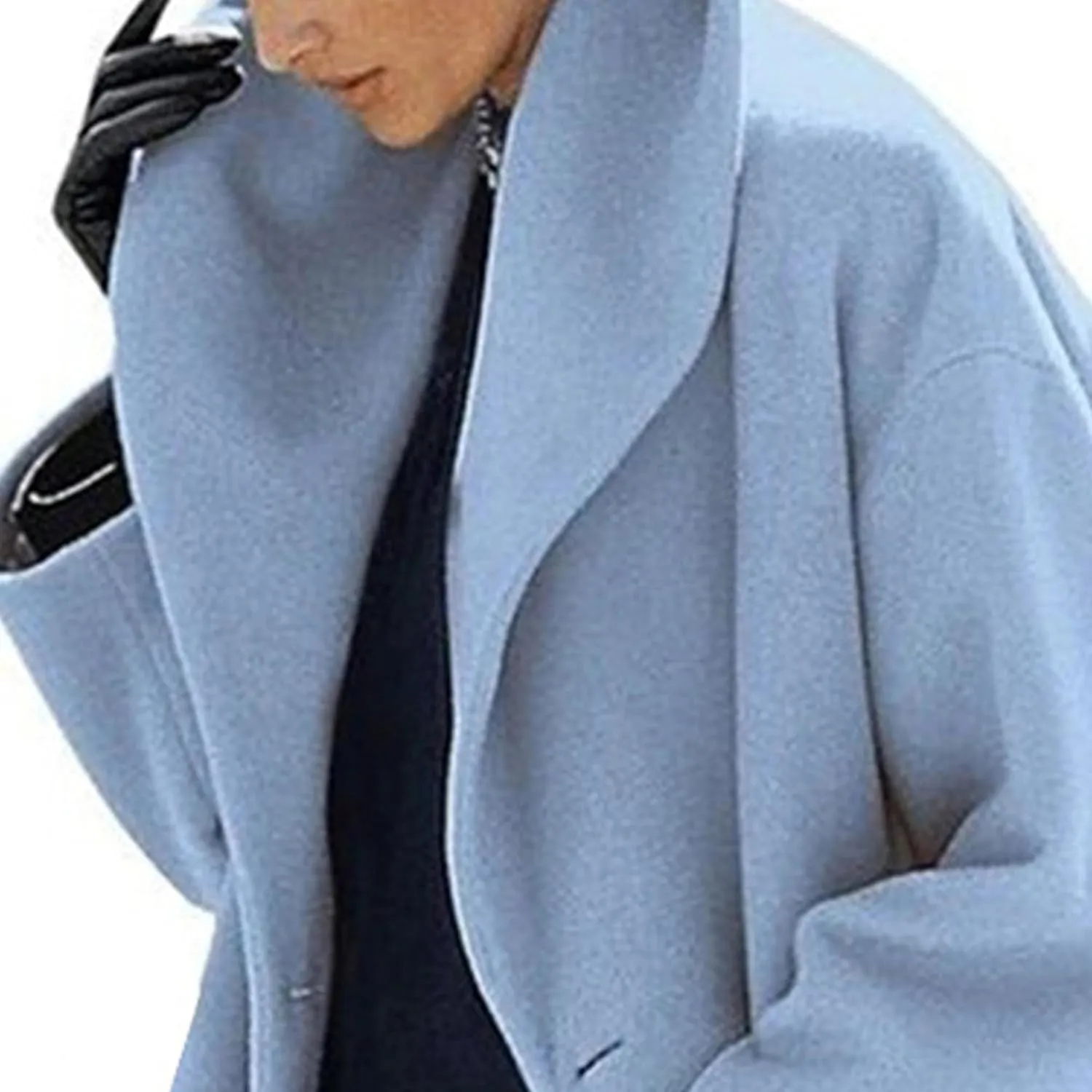 Maiyifu-GJ Womens Wool Blend Coat Single Breasted Trench Jackets with Hood Winter Casual Shawl Collar Overcoat Outerwear