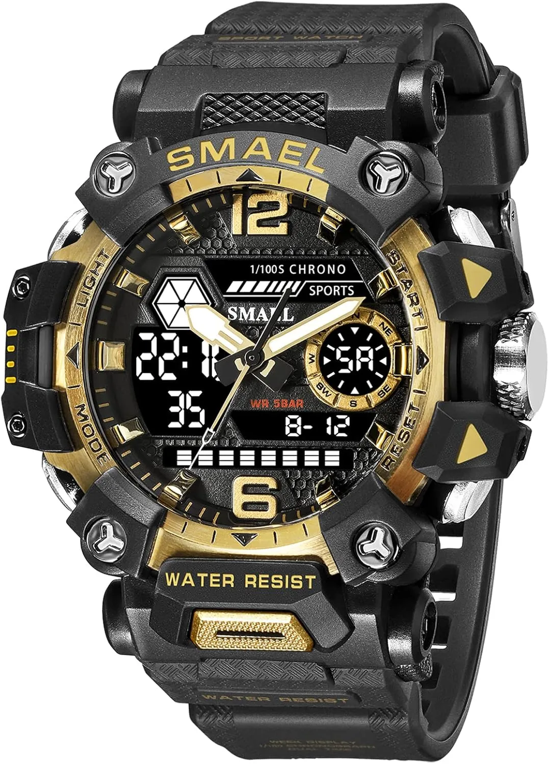 MASTOP Men's Fashion Minimalist Analog Quartz Waterproof Watch Black Leather Strap Business Ultra-Thin Watches (Gold)