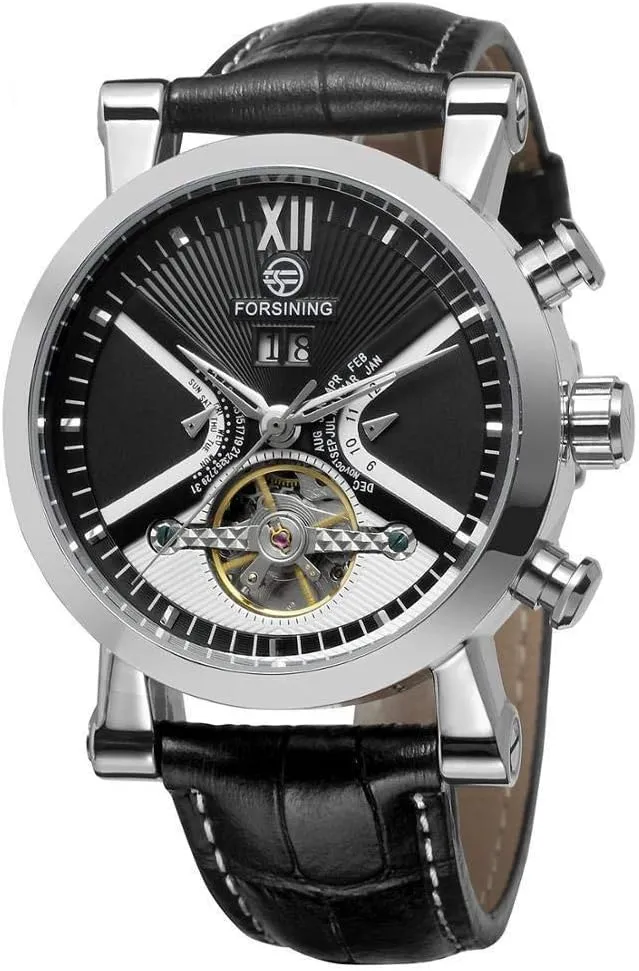 MASTOPClassic Retro Tourbillon Mens Watches Top Brand Luxury Automatic Mechanical Watch Leather Band Men's Watch