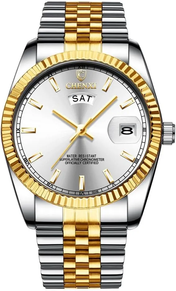 MASTOPMen's Stainless Steel Business Watch Top Brand Luxury Mens Watches Waterproof Sports Analog Quartz Watch