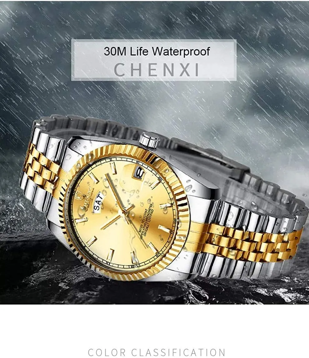 MASTOPMen's Stainless Steel Business Watch Top Brand Luxury Mens Watches Waterproof Sports Analog Quartz Watch
