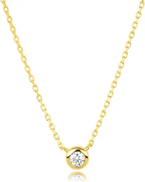 MAX   STONE 10K Yellow Gold Diamond Bracelet or Pendant for Women | Hypoallergenic Bezel Labgrown Small Diamonds Necklace or Bracelet | Adjustable Chains: Bracelets (7.5"-9.5") or Necklaces (16"-18")