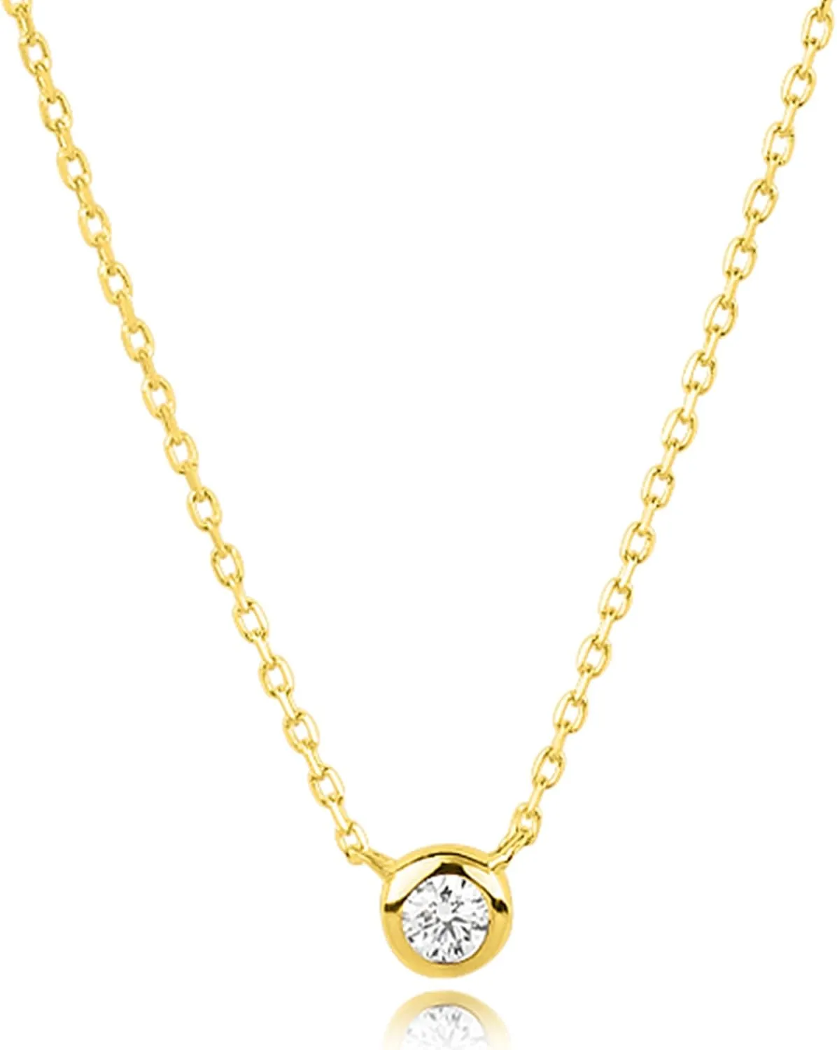 MAX   STONE 10K Yellow Gold Diamond Bracelet or Pendant for Women | Hypoallergenic Bezel Labgrown Small Diamonds Necklace or Bracelet | Adjustable Chains: Bracelets (7.5"-9.5") or Necklaces (16"-18")