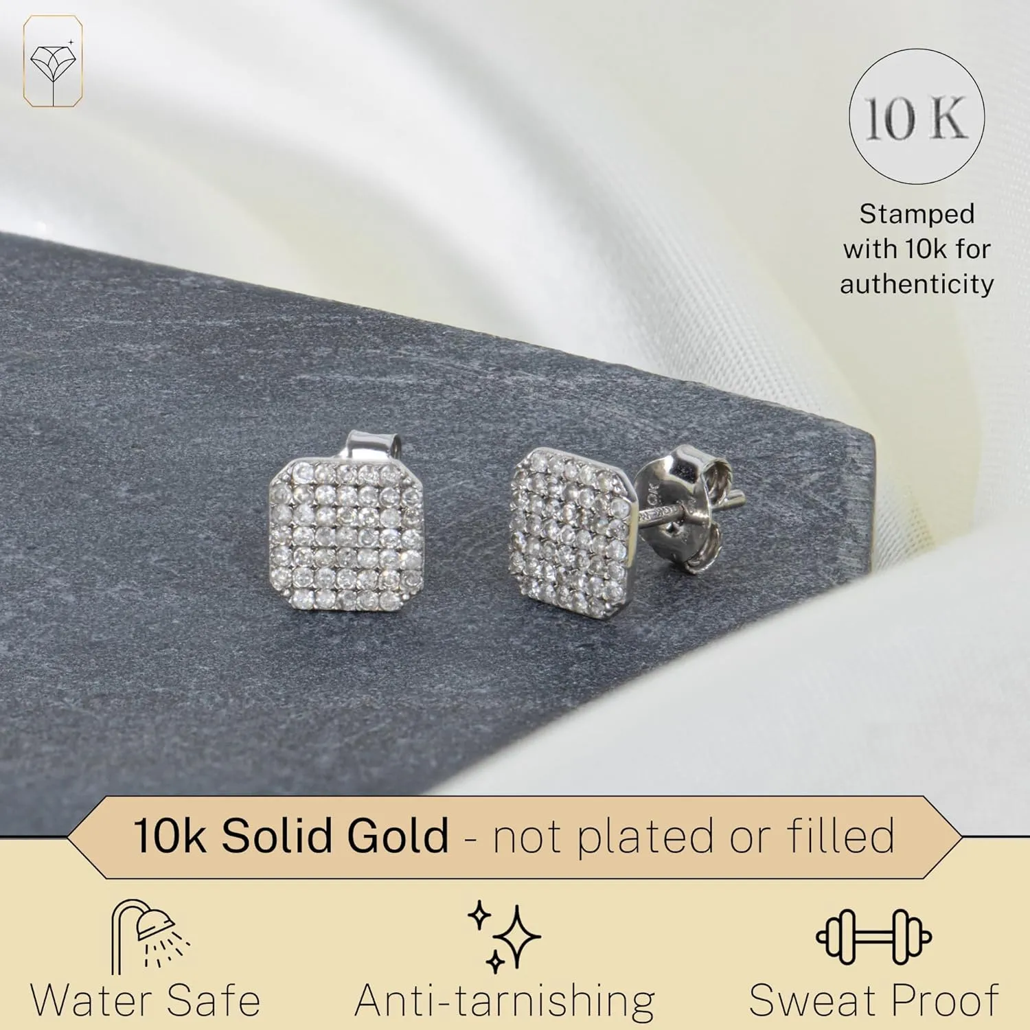 MAX   STONE Real Gold Diamond Stud Earrings - Cluster & Solitaire Designs for Women & Men in Different Shapes