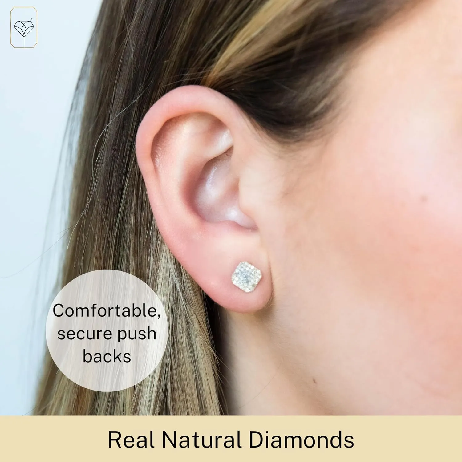MAX   STONE Real Gold Diamond Stud Earrings - Cluster & Solitaire Designs for Women & Men in Different Shapes