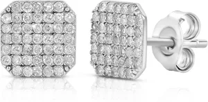 MAX   STONE Real Gold Diamond Stud Earrings - Cluster & Solitaire Designs for Women & Men in Different Shapes