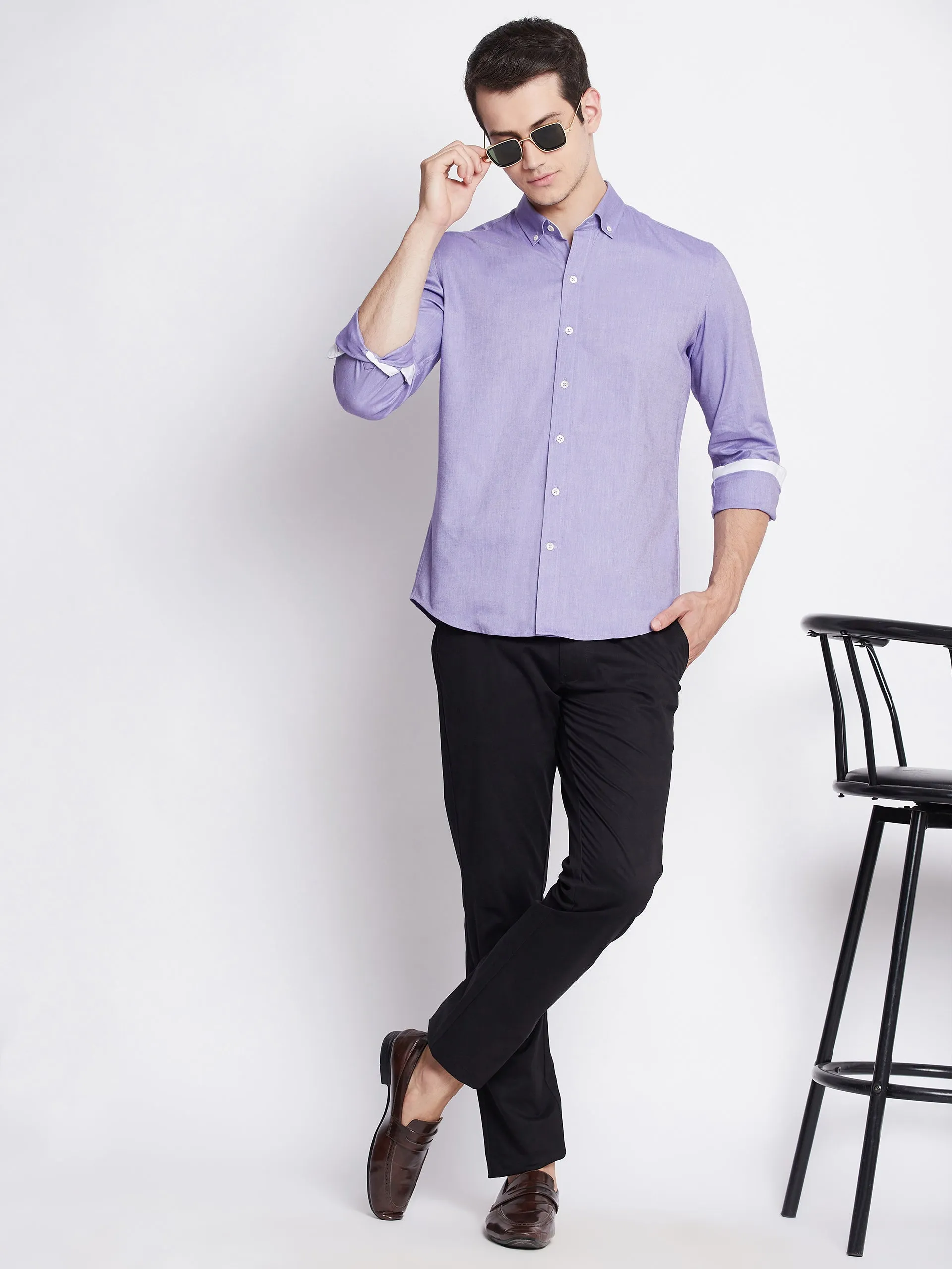 Medium Purple Oxford Cotton Shirt