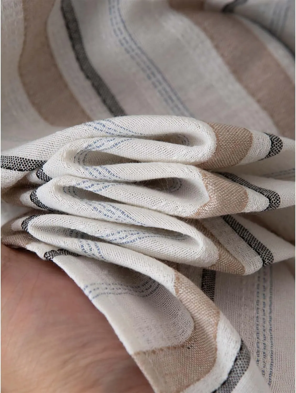 Men Cotton and Linen Shirt Button Down Lapel Striped Printed Long Sleeve Blouse Tops Casual Soft Slim Fit Shirts