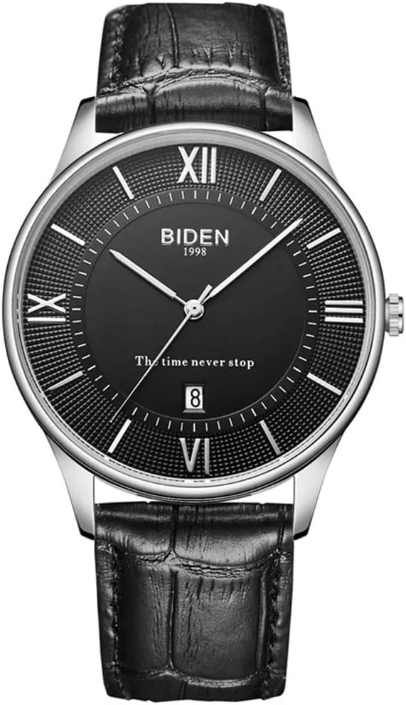 Mens Analog Quartz Watch Classic Casual Watch with Calendar Leather Band Simple Business Watches for Men