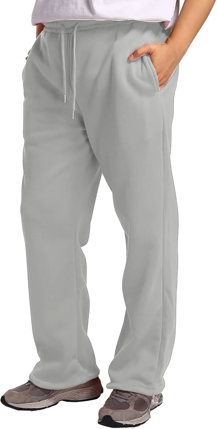 Mens Baggy Cargo Corduroy Pants, Wide Leg Loose Fit Drawstring Sweatpants, Sports Elastic Waist Open Bottom Casual Pants