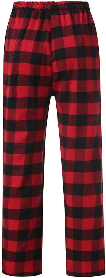 Mens Buffalo Plaid Pajama Pants with Pockets Soft Comfy PJs Bottoms Sleep Loungewear
