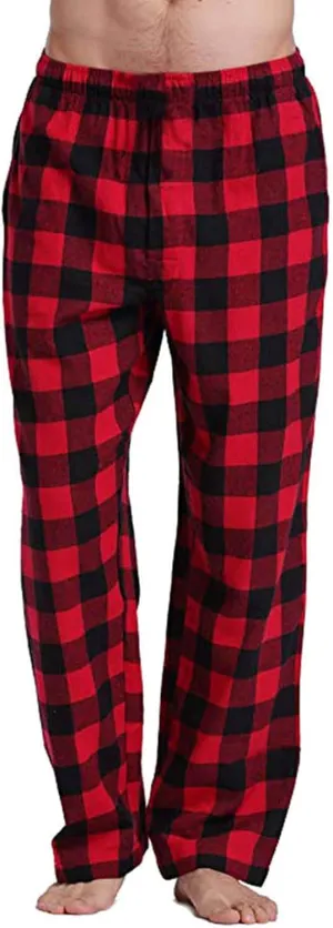 Mens Buffalo Plaid Pajama Pants with Pockets Soft Comfy PJs Bottoms Sleep Loungewear