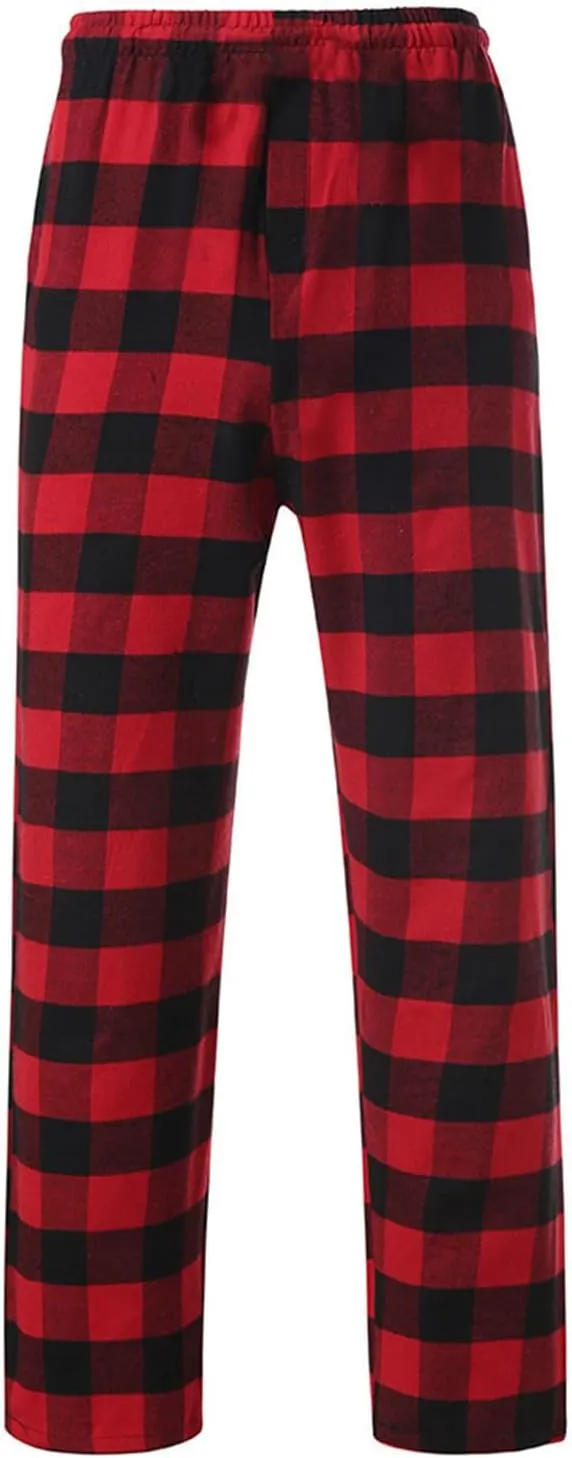 Mens Buffalo Plaid Pajama Pants with Pockets Soft Comfy PJs Bottoms Sleep Loungewear