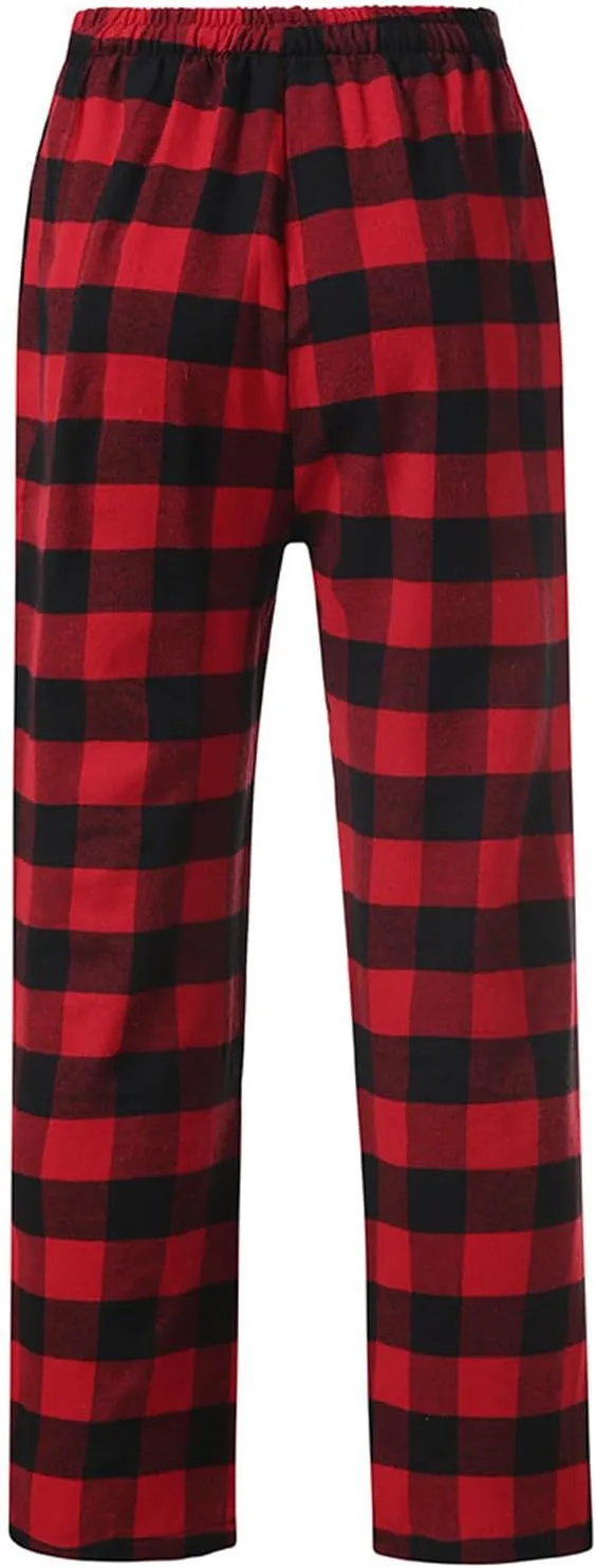 Mens Buffalo Plaid Pajama Pants with Pockets Soft Comfy PJs Bottoms Sleep Loungewear