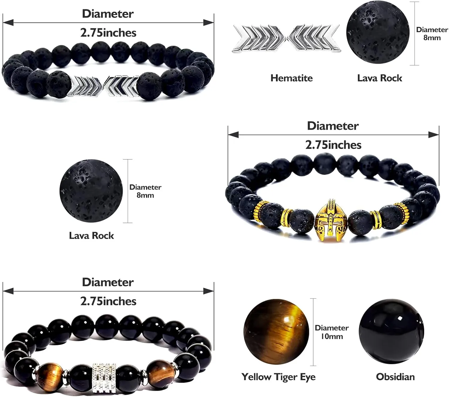 Mens Leather Bracelet,Tree Of Life Mens Tiger Eye Bracelet,Mens Beads Bracelet, Genuine Leather Bracelets Gifts for Men
