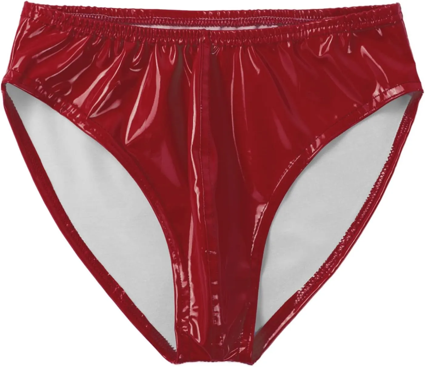 Mens Shiny Metallic Faux Leather Underwear Support Briefs Swim Bottoms Bikini Hot Pants