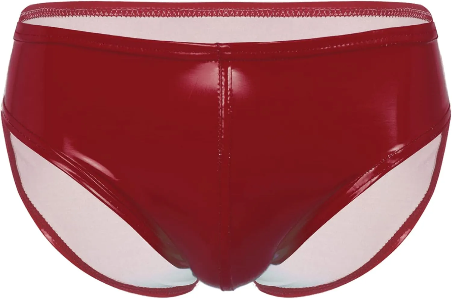 Mens Shiny Metallic Faux Leather Underwear Support Briefs Swim Bottoms Bikini Hot Pants