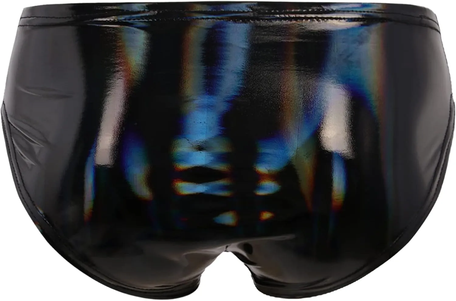 Mens Shiny Metallic Faux Leather Underwear Support Briefs Swim Bottoms Bikini Hot Pants