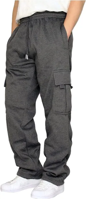 Mens Sweatpants Joggers Pants Man Sweat Pants for Men Straight Leg Lounge Fleece Cotton Pants with Pockets Men Cargo