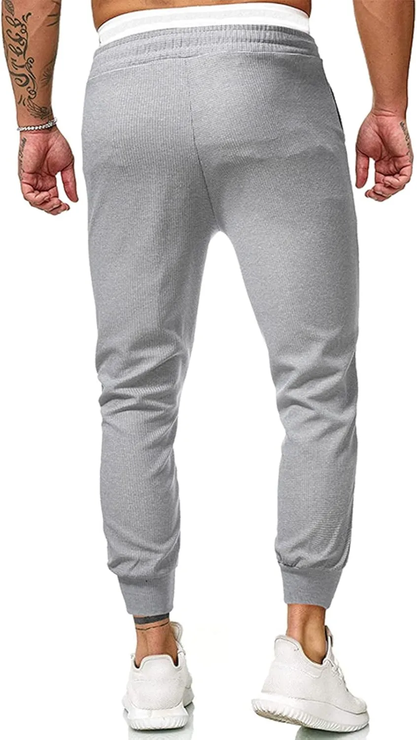 Mens Sweatpants with Pockets Big and Tall Sweatpants Drawstring Pant Cargo Pants for Men Slim Fit Men's Basic Casual