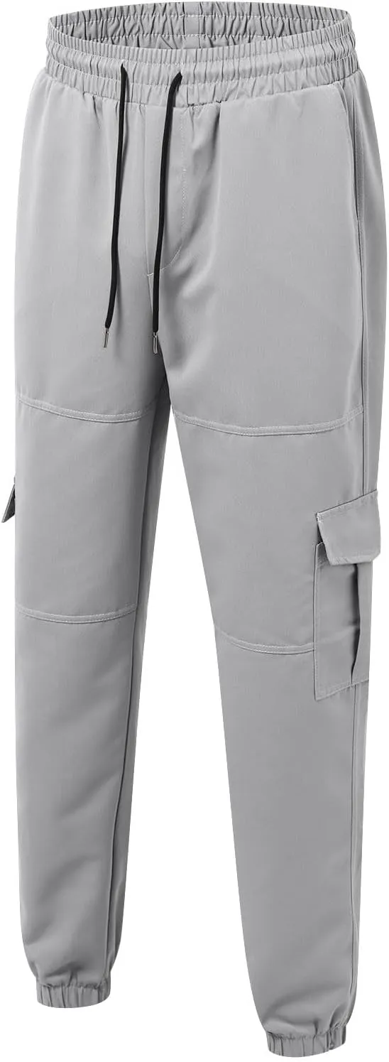 Mens Trousers Expandable Waist Plaid Linen Pajama Bike Smarty Slim Fit Body Hiking Yoga Travel Sport with Pockets