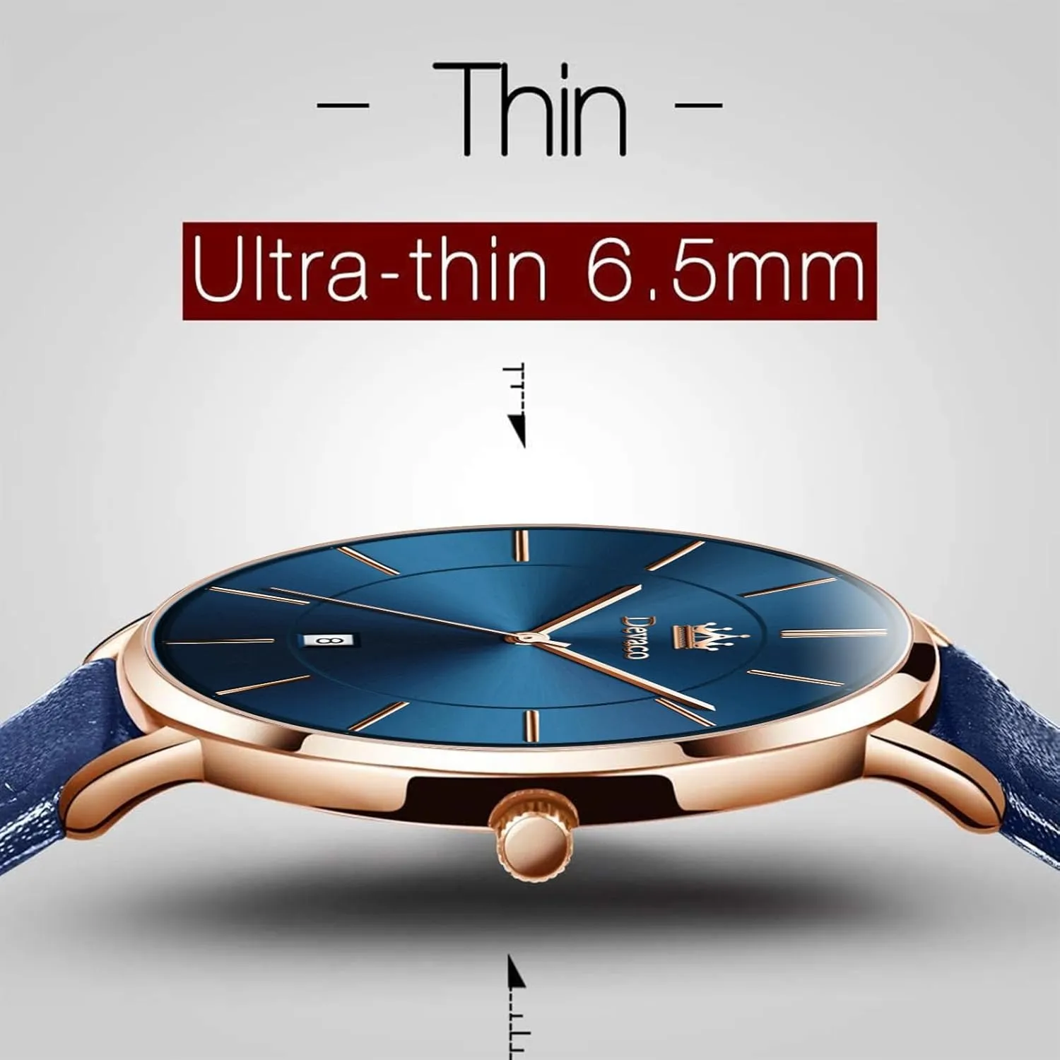Mens Watches, Minimalist Fashion Simple Wrist Watch for Men Analog Date with Leather StrapUltra Thin and Stylish Large dial Watches for Men.
