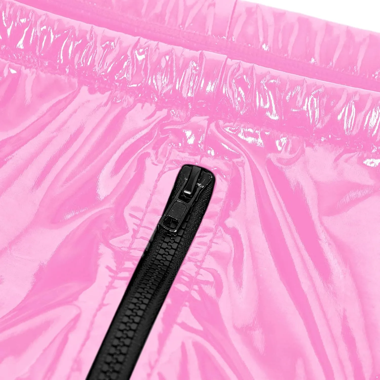 Men's Wet Look Boxer Briefs High Cut Thong Panties Zipper Drawstring Shorts Swimsuit Bottoms