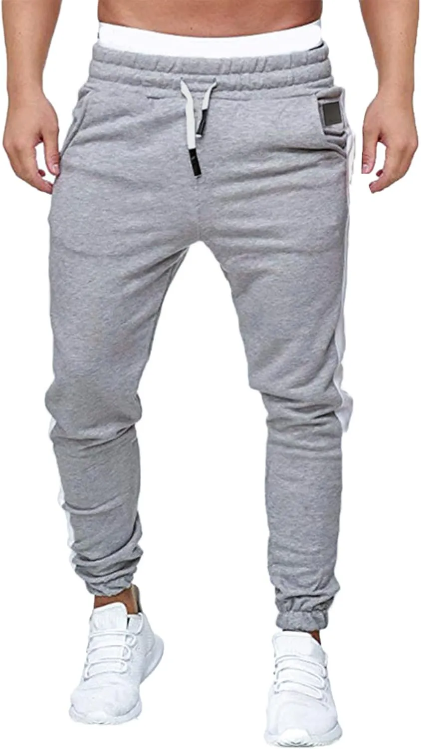 Mens Workout Cargo Sweatpants Sports Trousers Stretch Elastic Waist Gym Running Pants Cargo Hiking Pants Lightweight