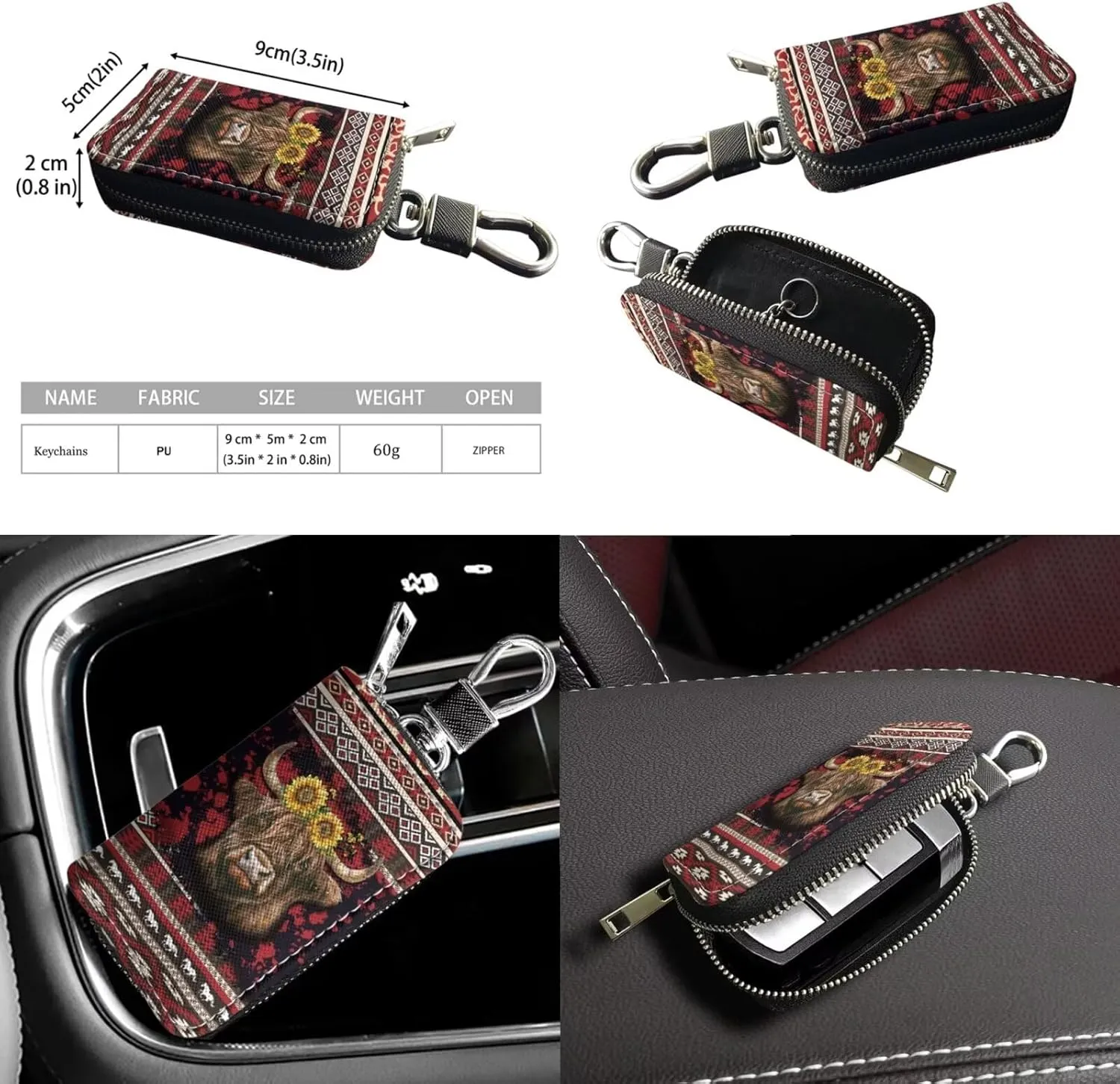 Messenger Bag for Women Crossbody Boho with Leather Car Remote Key Case Cover Set of 2 Bucket Style Tote
