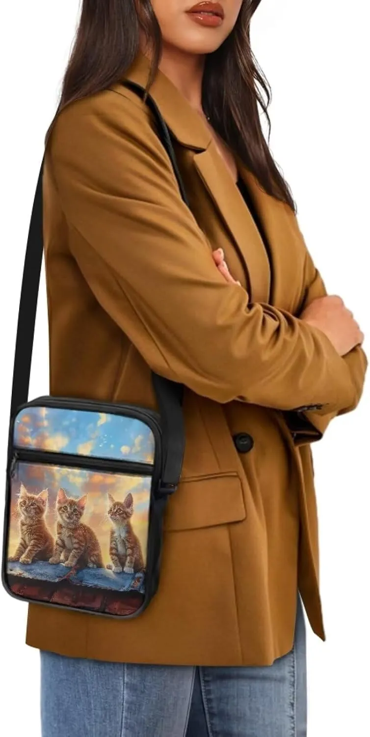 Messenger Bag Vintage Ladies Handbags Cross Body Designer Polyester Purse with Front Pockets