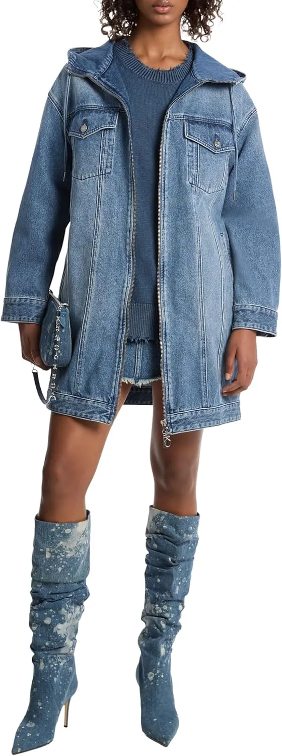Michael Kors Women's Denim Hooded Coat