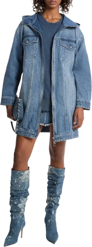 Michael Kors Women's Denim Hooded Coat