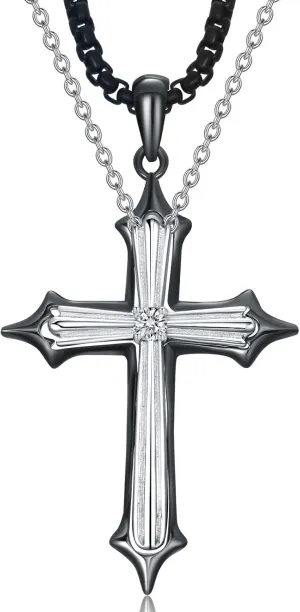 Midari Sister Necklace/Mom Necklace/Cross/Angel Devil Wings Necklace 925 Sterling Silver Set Necklace for Women Mom Couple Sister Fimaly