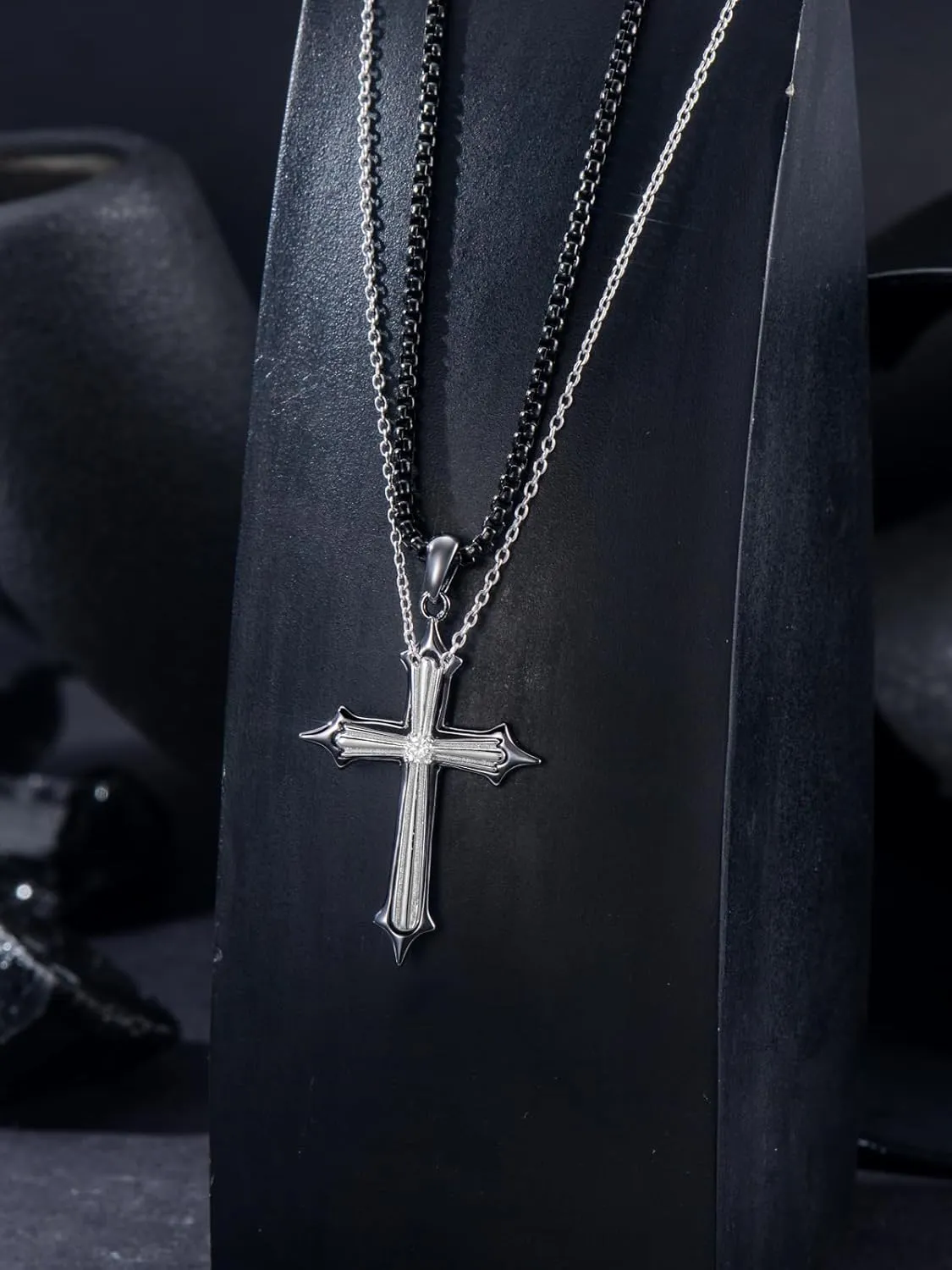 Midari Sister Necklace/Mom Necklace/Cross/Angel Devil Wings Necklace 925 Sterling Silver Set Necklace for Women Mom Couple Sister Fimaly