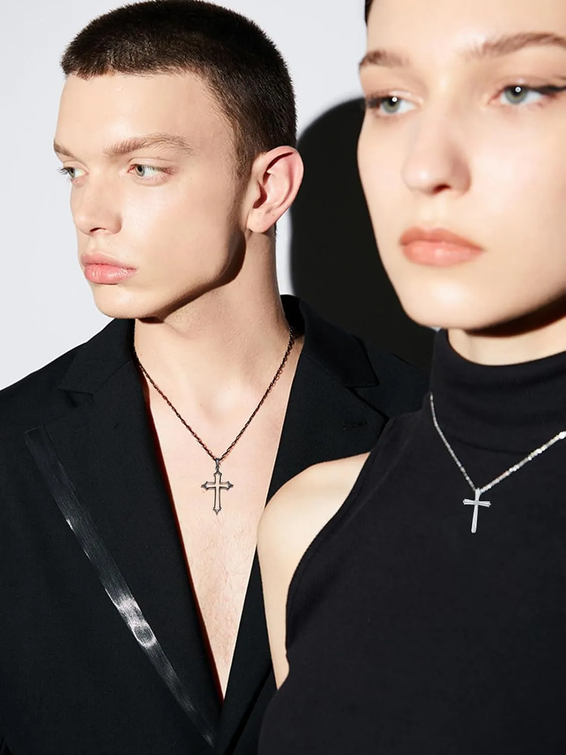 Midari Sister Necklace/Mom Necklace/Cross/Angel Devil Wings Necklace 925 Sterling Silver Set Necklace for Women Mom Couple Sister Fimaly