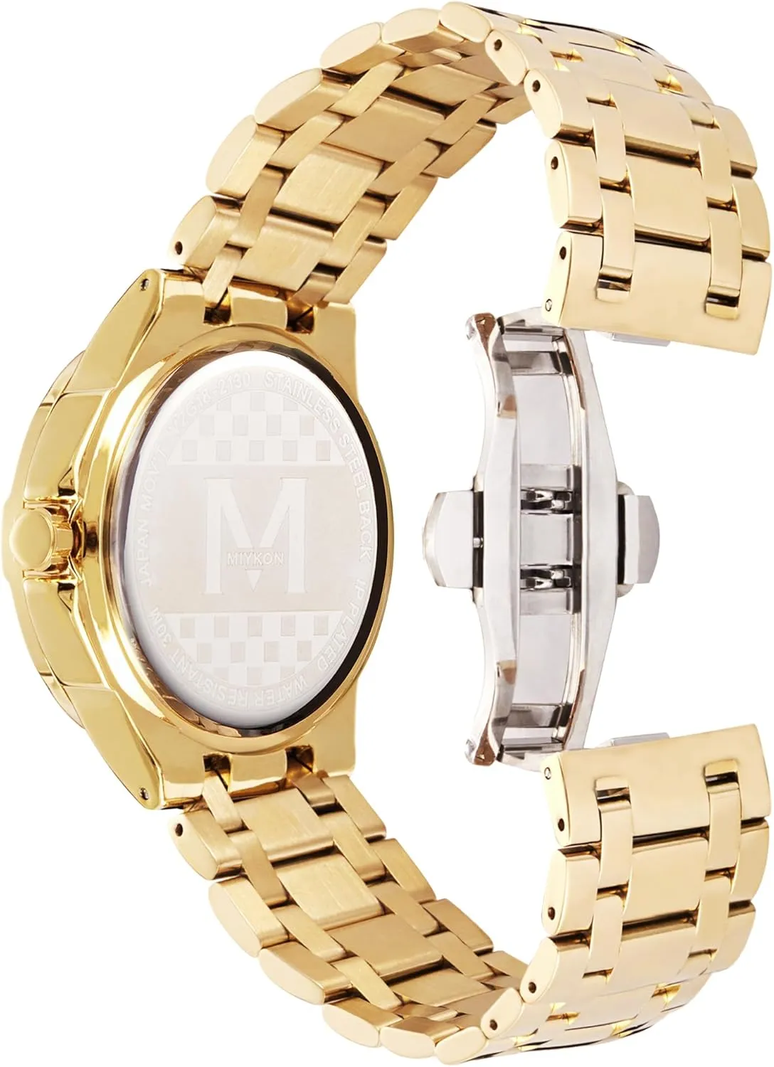 Miykon Silver and Gold Watches for Men | Minimalist Analog Mens Dress Watch with Ion Polished Solid Stainless Steel Bracelet | Luminous Hands, Scratch Resist Glass, Japan Quartz, 100ft Water Resistant