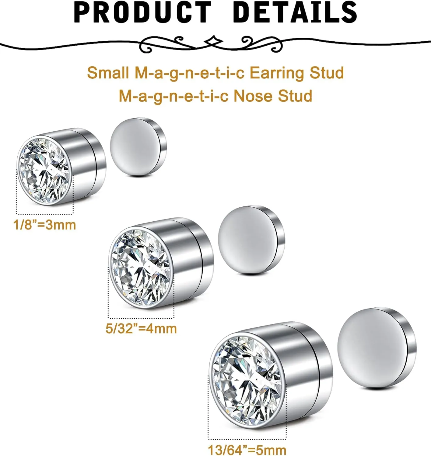 MODRSA Fake Nose Stud Fake Nose Ring Stud Fake Nose Piercing Fake Lip Ring Fake Earrings Stud Silver Gold Fake Cartilage Helix Earring Clip on Earring Hoop Fake Eyebrow Ring Fake Bridge Piercing