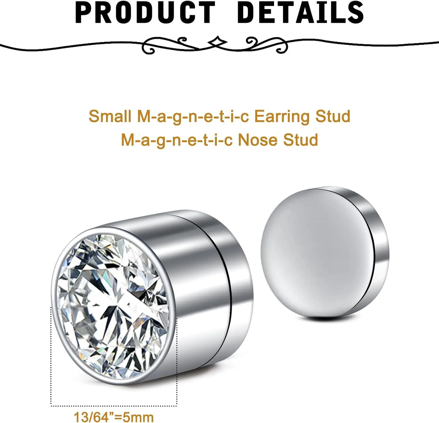 MODRSA Fake Nose Stud Fake Nose Ring Stud Fake Nose Piercing Fake Lip Ring Fake Earrings Stud Silver Gold Fake Cartilage Helix Earring Clip on Earring Hoop Fake Eyebrow Ring Fake Bridge Piercing